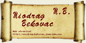 Miodrag Bekovac vizit kartica